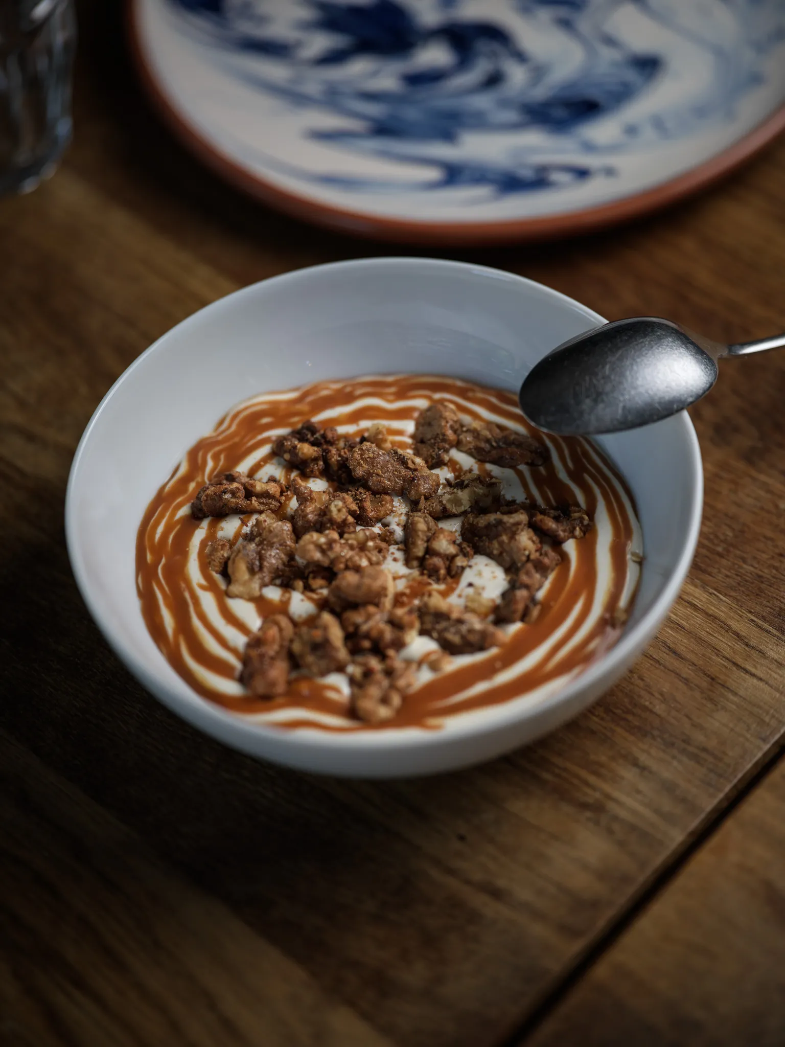 Riz au lait, caramel au beurre salé et crumble